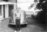 Robert Behselich 1938 Plymouth George bought for $250 George had $25,month payments and worked for $50month  early 1940s east side of farmhouse before fron porch was added.jpg