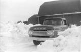 1959 Ford pickup truck with hand shoveled snow all
